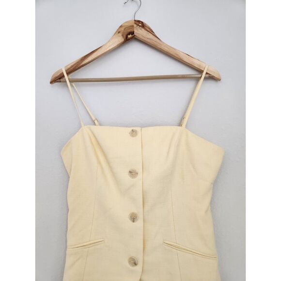 ASTR The Label Yellow Button-Front Corset Vest Top | Size L - Picture 3 of 8